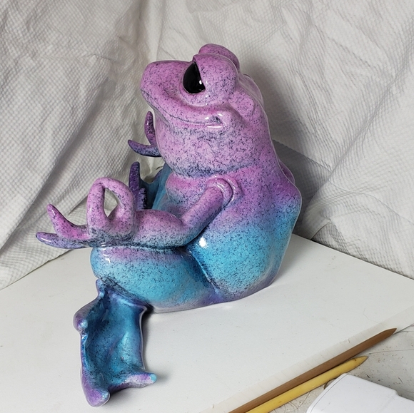 Kitty's Critters Nirvana Meditation Frog Statue Figure - Picture 3 of 9